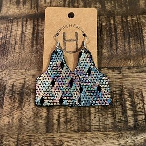 New snake skin leather earrings